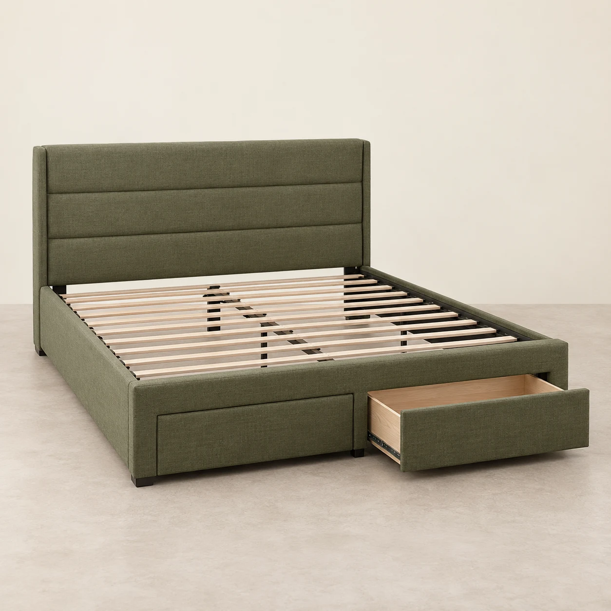 Olive Queen Drawer Bed